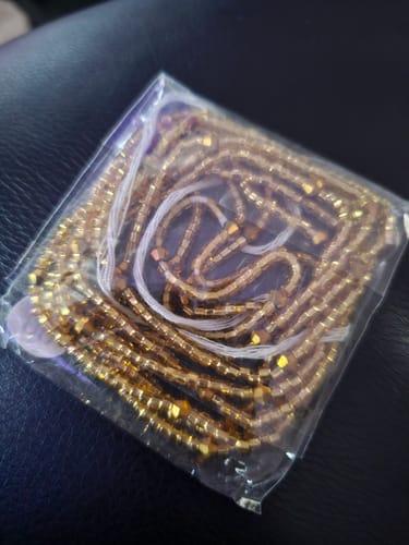 Customer photo review of Extended Length 60 Inch Gold Coast Tie On Waist Beads