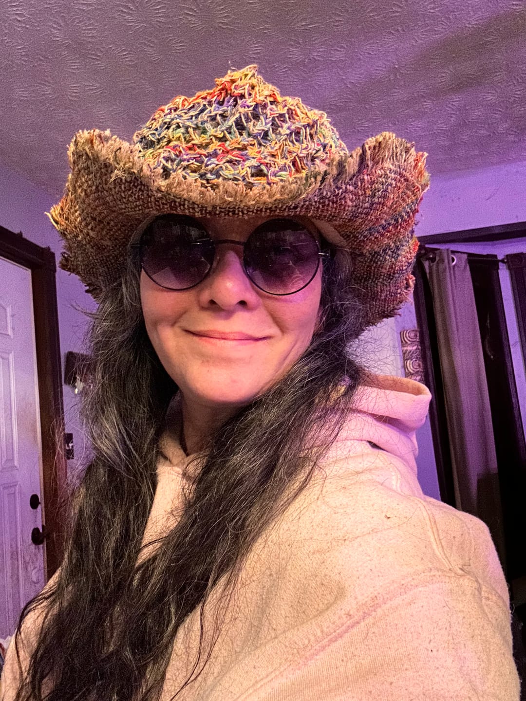 Customer photo review of Rainbow Woven Hemp Hat