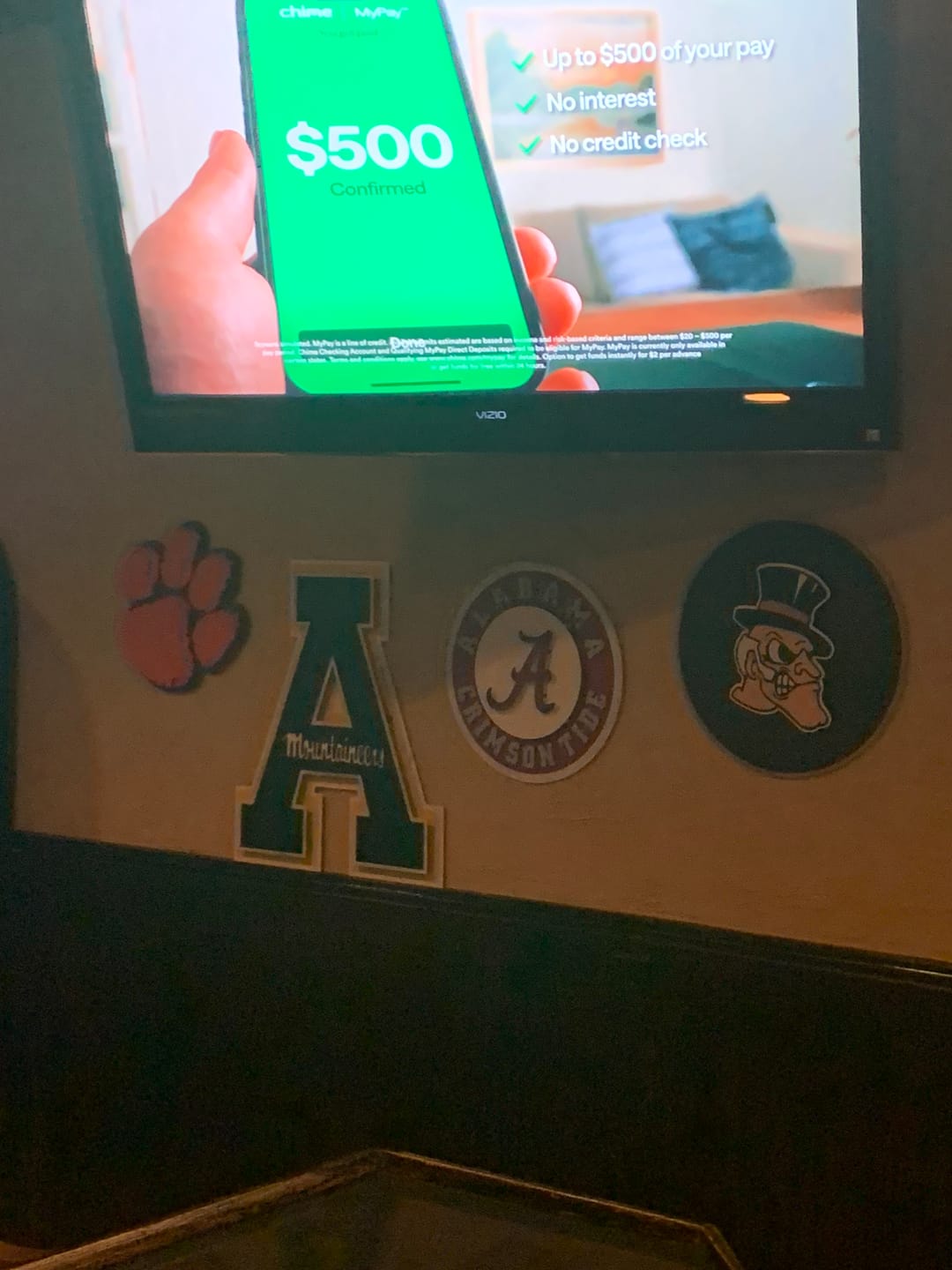 Customer photo review of Clemson Tigers Orange on Purple Paw 3D Vintage Metal Wall Art
