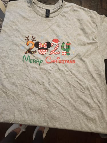 Customer photo review of Disney Snowflakes 2024 Merry Christmas - Christmas DTF Transfer