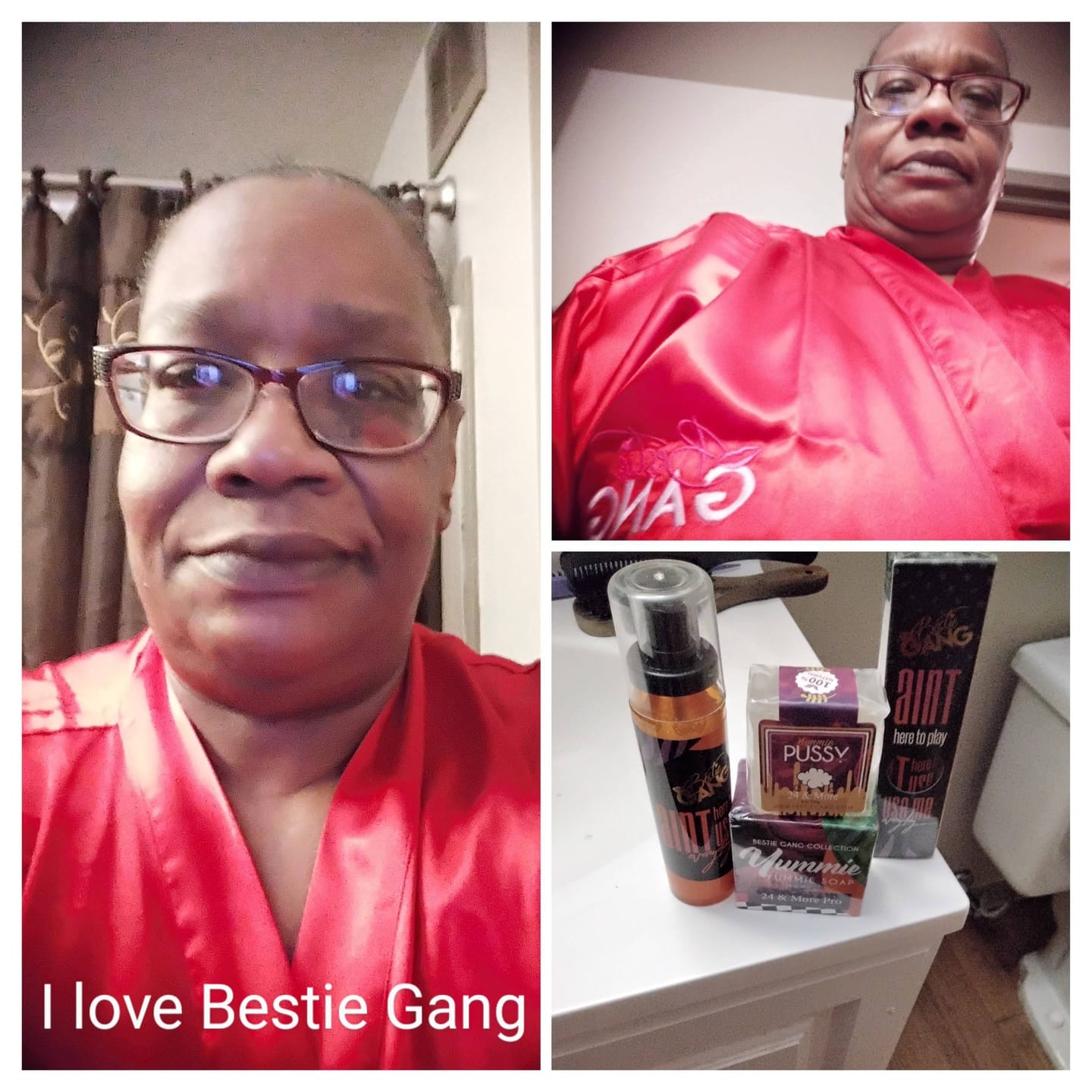 Customer photo review of Orange Silk Kimono Robe