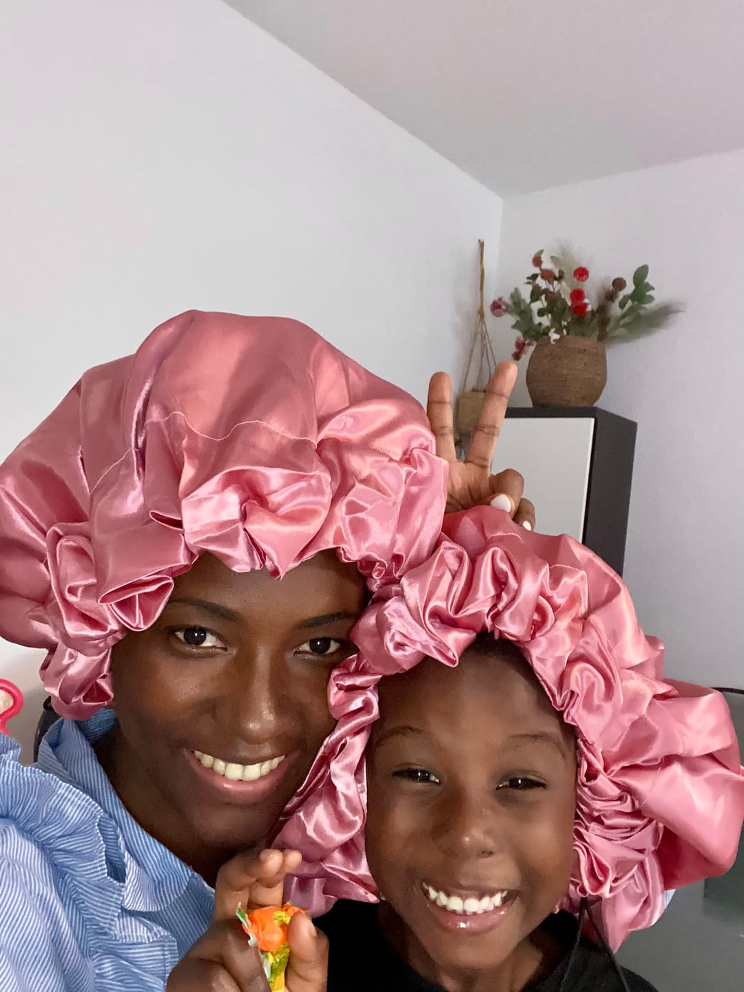 Customer photo review of Mrembo Satin Bonnet