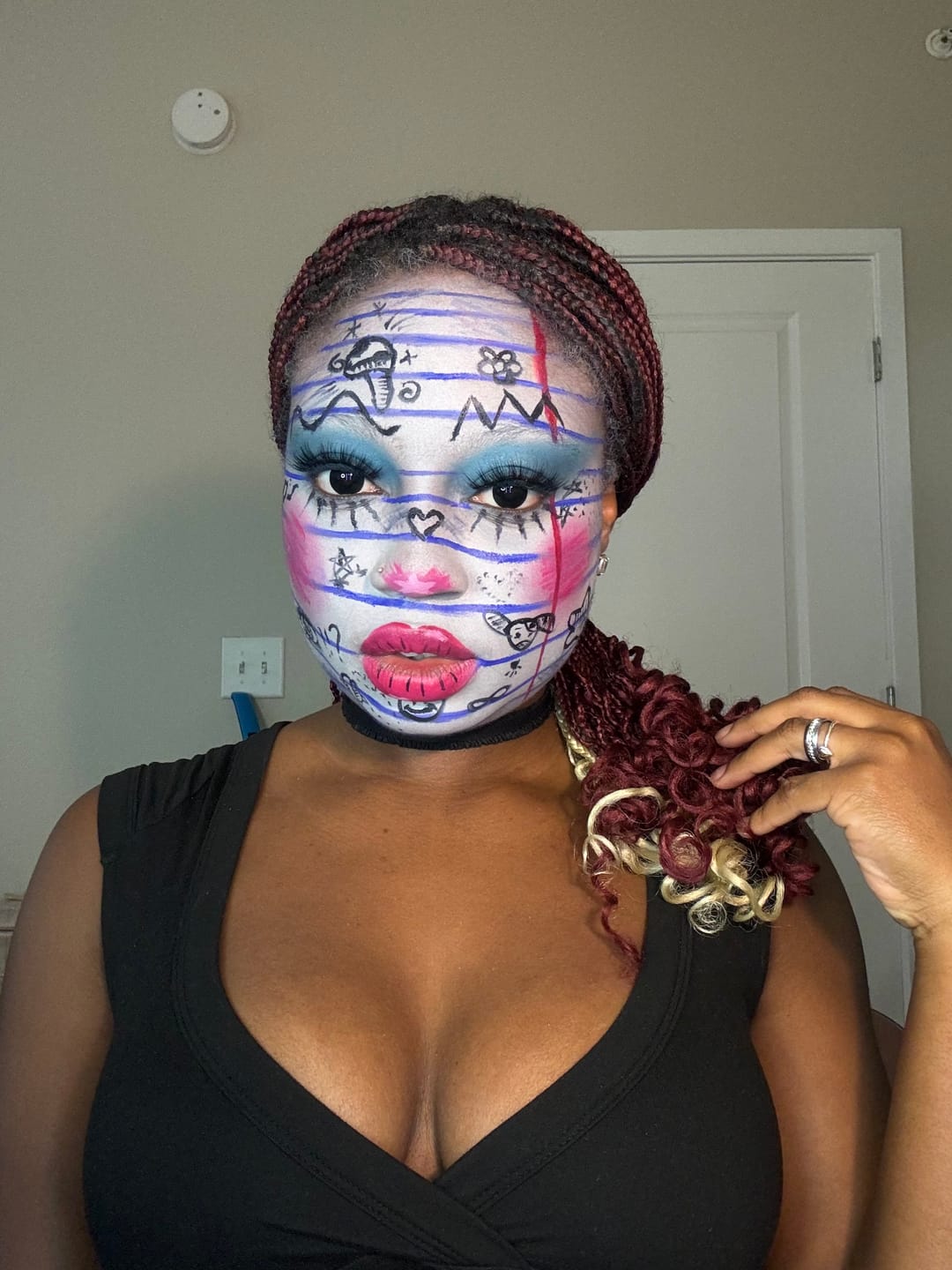 Customer photo review of Halloween Blackout Colored Contact Lenses