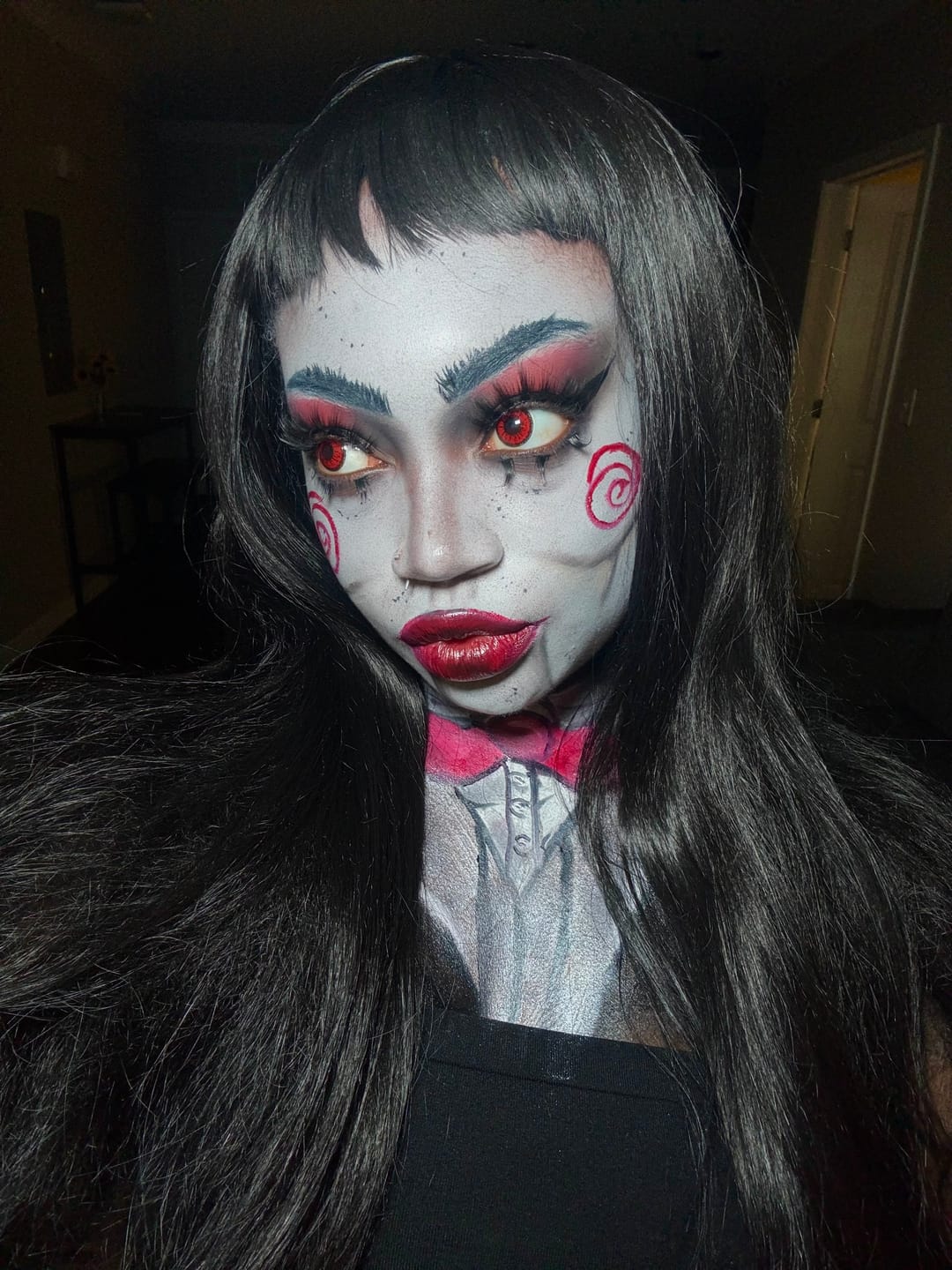 Customer photo review of Cosplay ICE Red Prescription Colored Contact Lenses