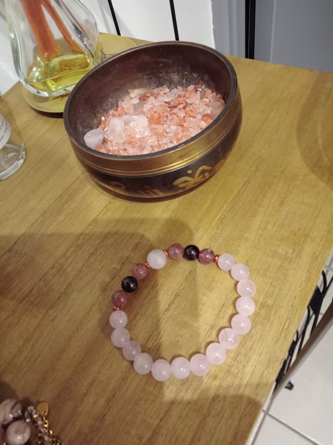 Customer photo review of Bracelet "Amour Infini" en Quartz Rose, Grenat & Quartz Fraise