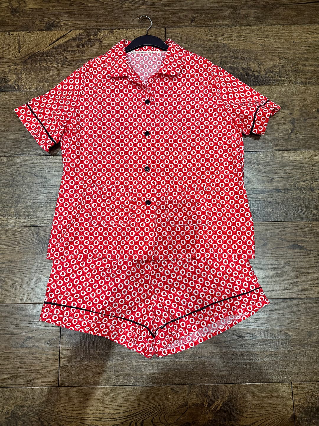 Customer photo review of Hearts and Dots Rose & Hubble Cotton Poplin Fabric