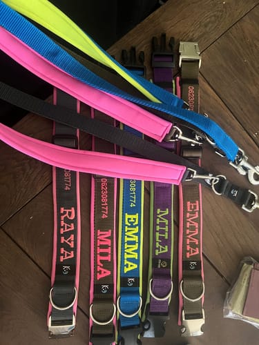 Customer photo review of Neoprene Dog Collar with Name - M | 4Kyon