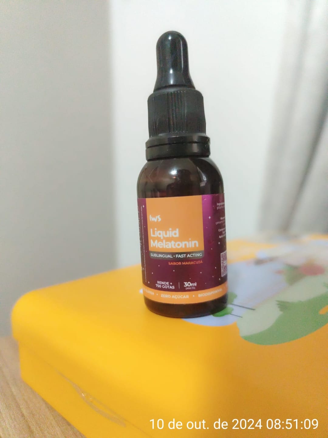 Customer photo review of Melatonina Líquida IWS 30ml Maracujá 750 gotas