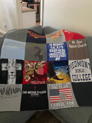 T-shirt quilt featuring north carolina state university wolfpack by Angela from NC