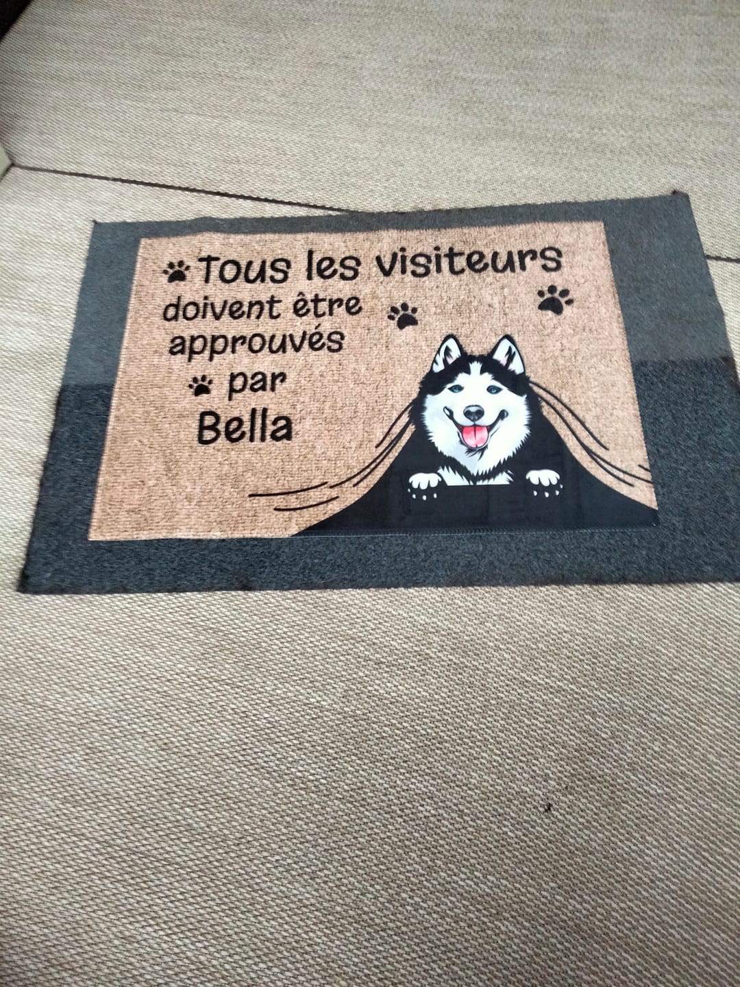 Customer photo review of Visiteur approuvé - Paillasson personnalisé