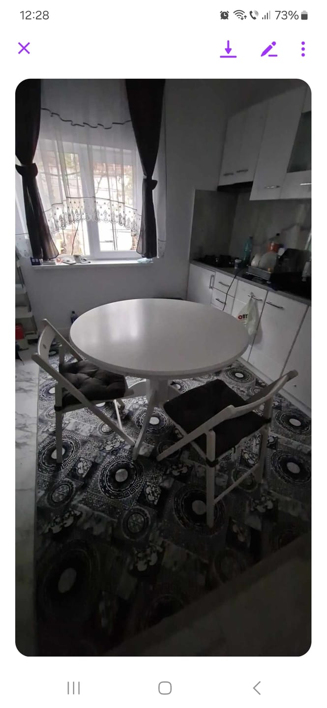 Customer photo review of Masa GLOSTER, alb, 106x106x75 cm