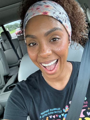 Customer photo review of Gold + Silver + Rose Speckles Makeup Patches
