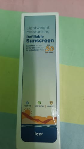 Customer photo review of Lightweight Moisturising Refillable Sunscreen
