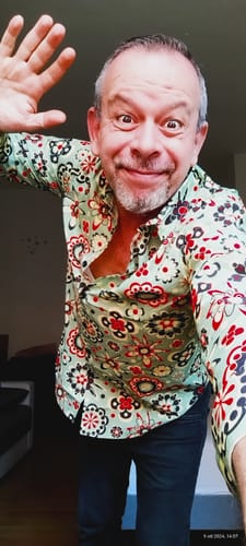 Customer photo review of Chemise boutonnée à manches longues en coton à imprimé floral pour homme
