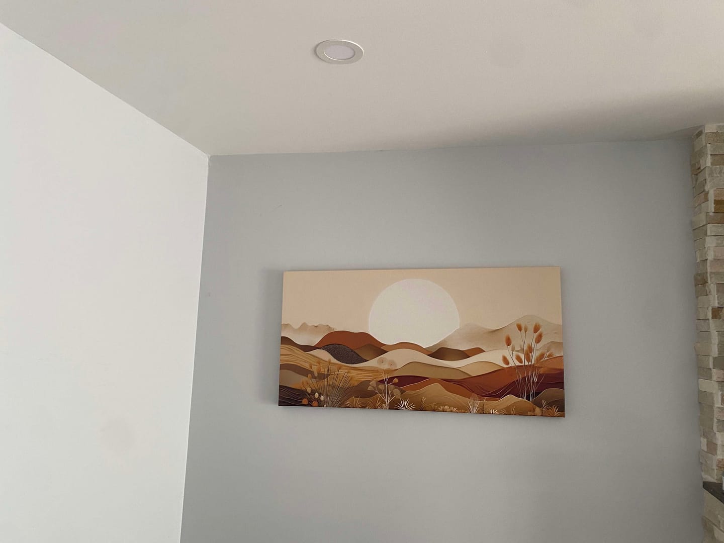 Customer photo review of Boho Desert Mid Century Landscape Neutral Earth Tones Framed Canvas Wall Art