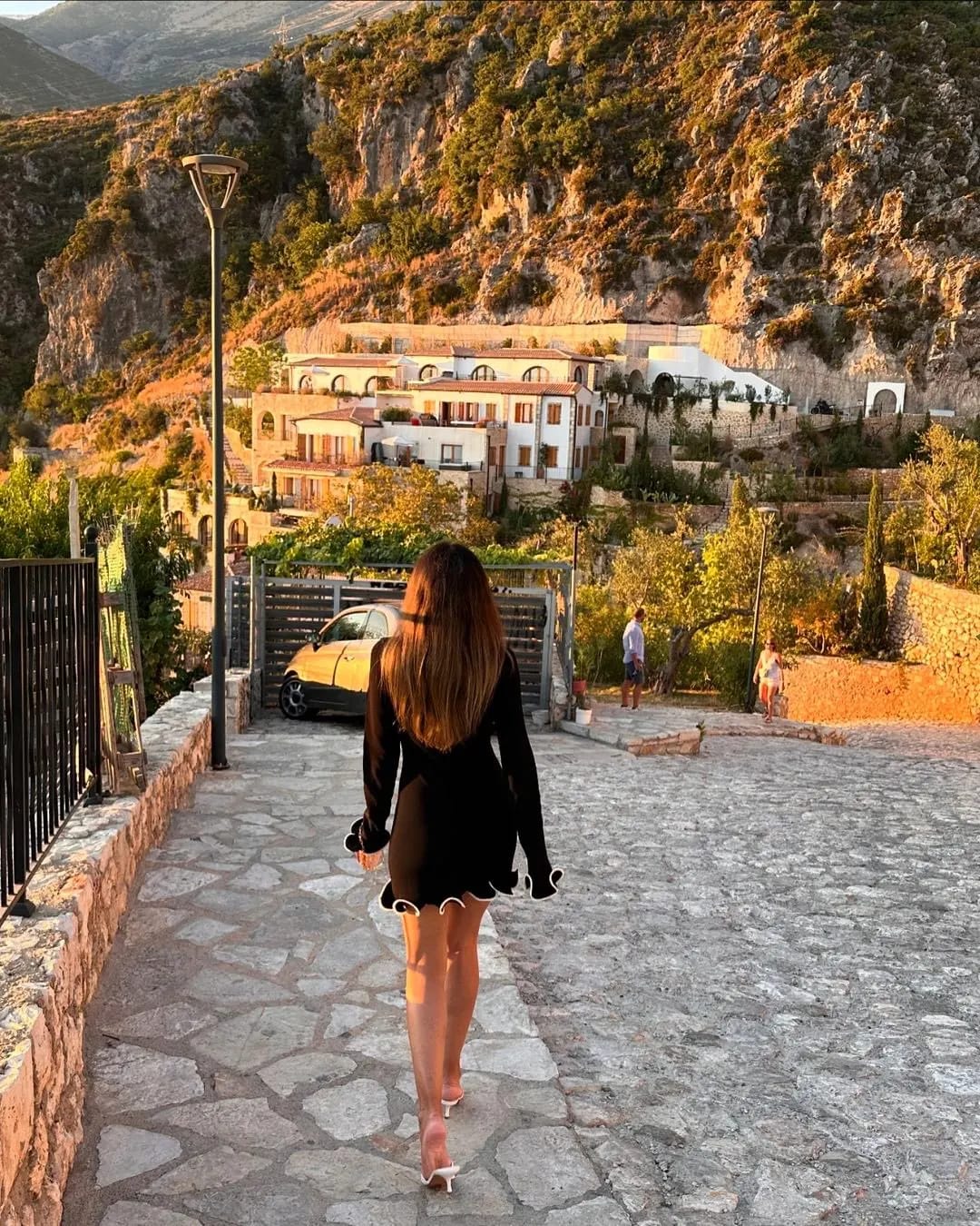 Customer photo review of Long Sleeve Ruffle Hem Mini Dress – Playful Elegance
