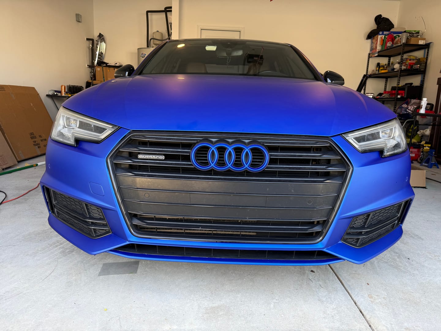 Customer photo review of Satin Chrome Silk Ultramarine Vinyl Wrap