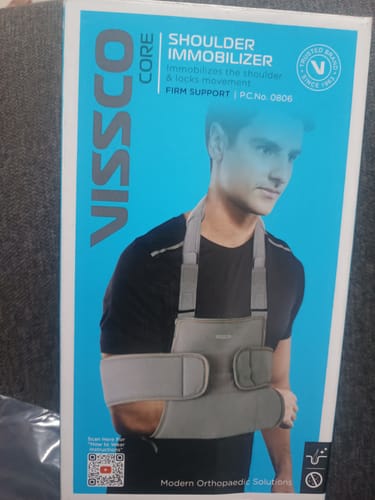 Customer photo review of Shoulder Immobilizer | Provides Firm Support for Shoulder Dislocation & Relieves Pain (Grey)