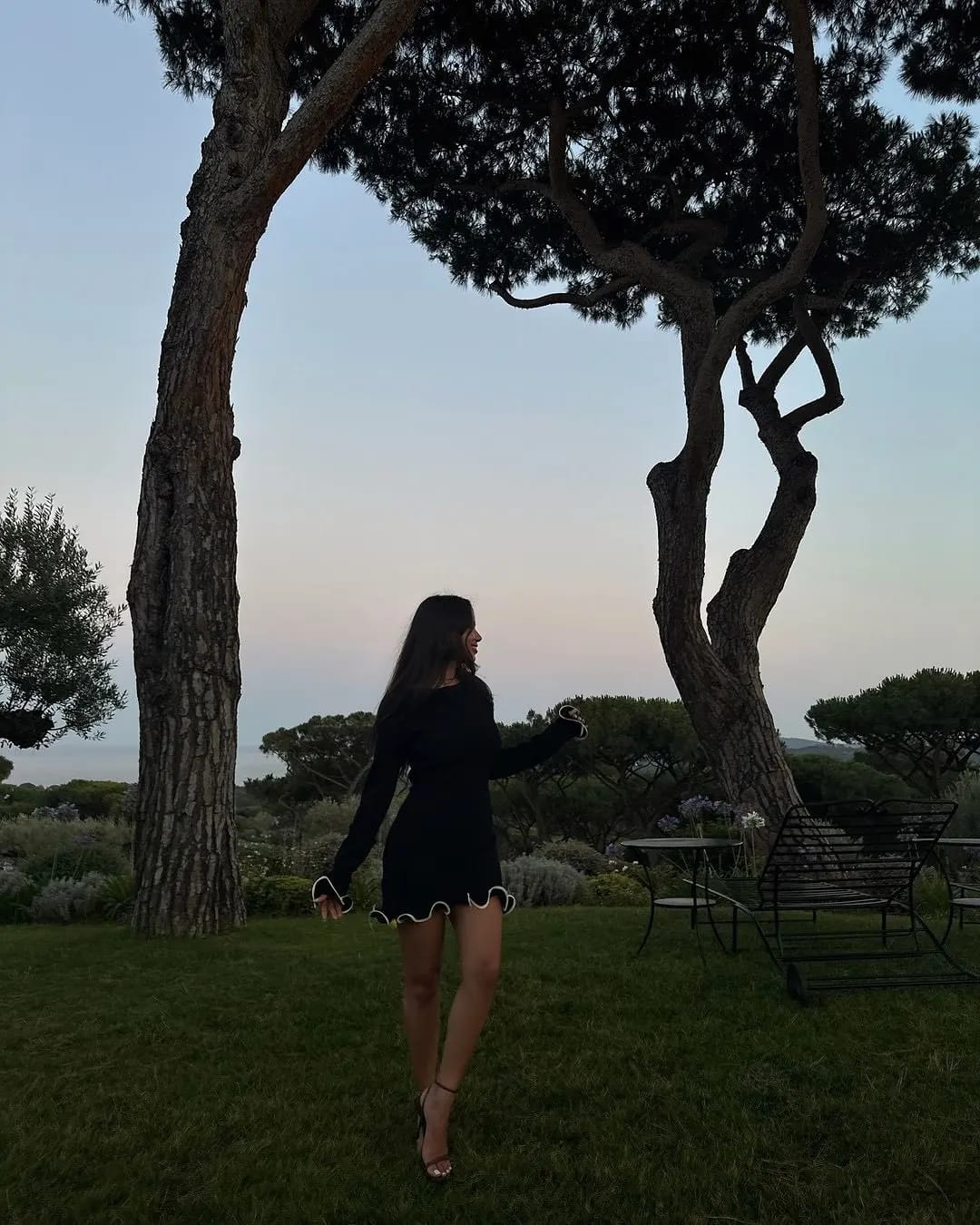 Customer photo review of Long Sleeve Ruffle Hem Mini Dress – Playful Elegance