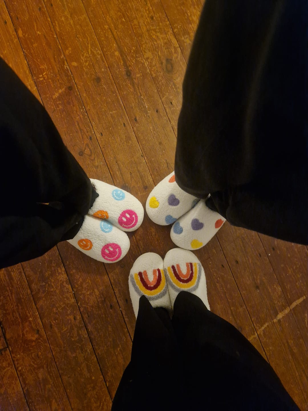 Customer photo review of Emma Rainbow Plush Slippers