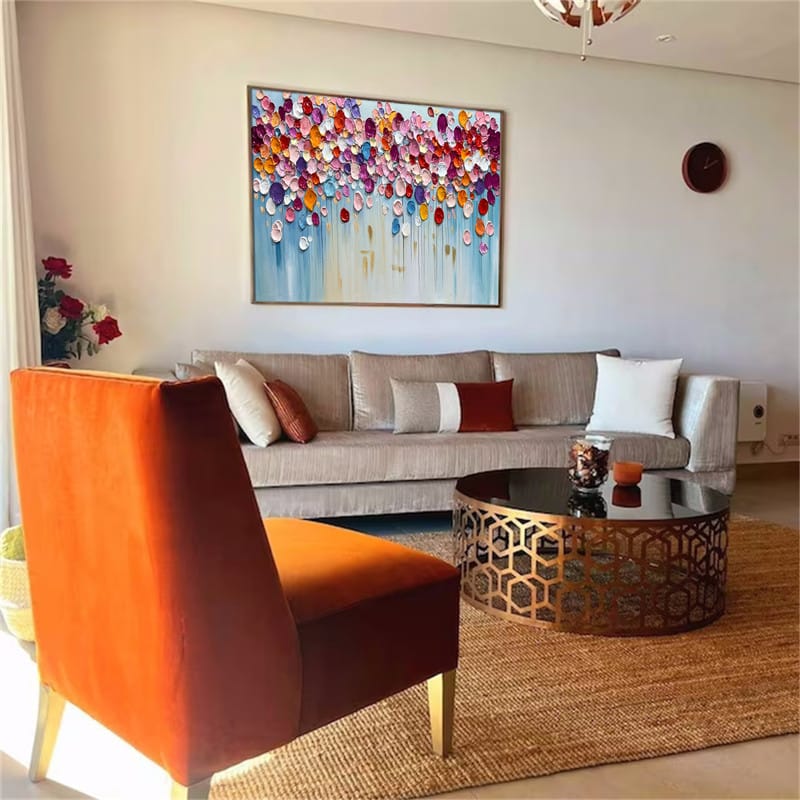 Customer photo review of Colorful Abstract Textured Painting Canvas #AT024