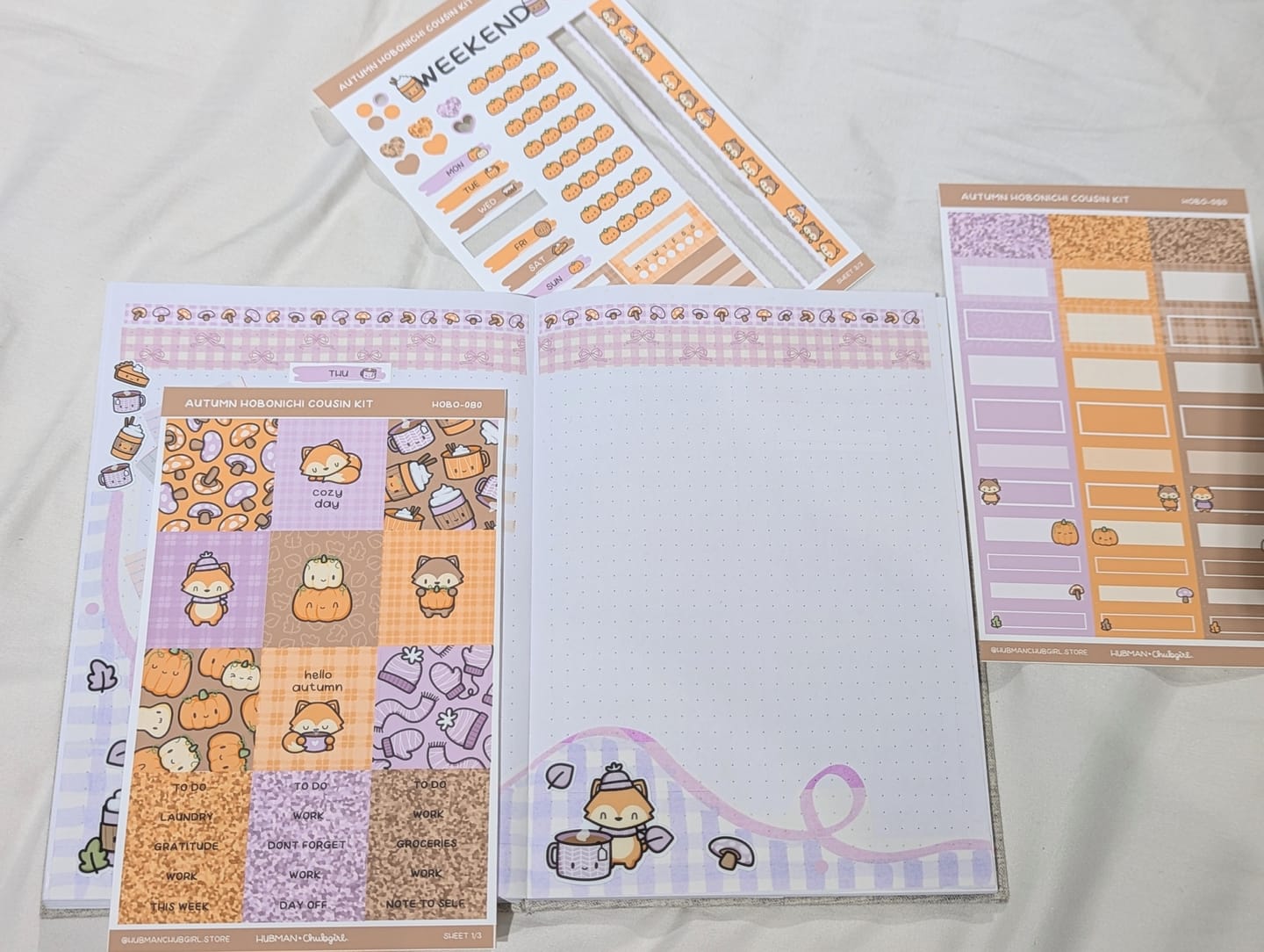 Customer photo review of Autumn Theme Hobonichi Cousin Weekly Kit (Set of 3)