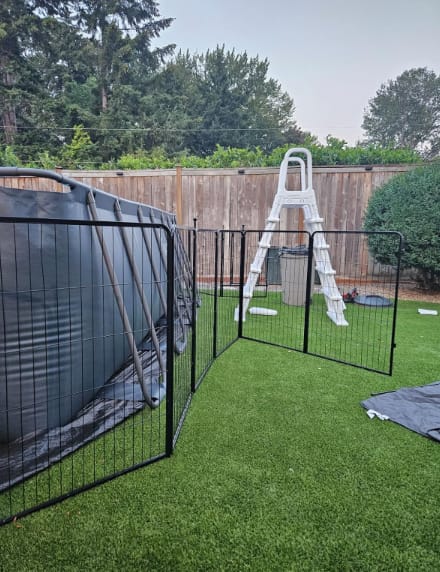 Customer photo review of Instant Dog Playpen for RV Trips