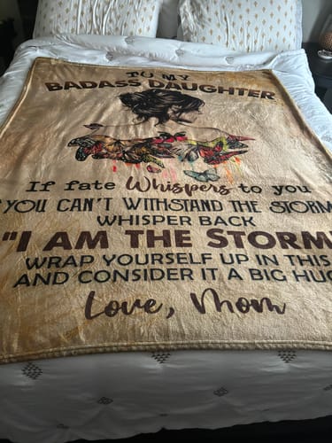 Customer photo review of To my Daughter Fleece Blanket