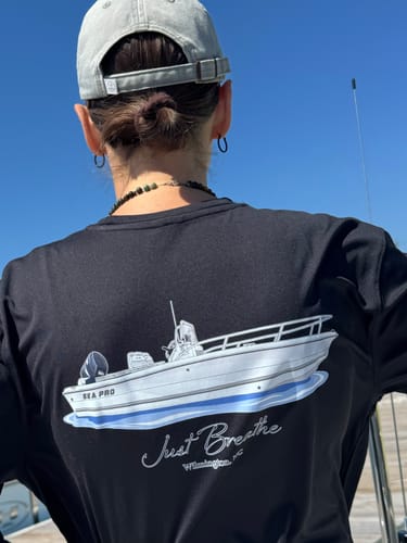 Customer photo review of Dri-Fit Custom Boat Shirts - Long Sleeve