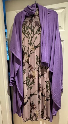 Customer photo review of CASHMERE WATERFALL JACKET LAVENDER
