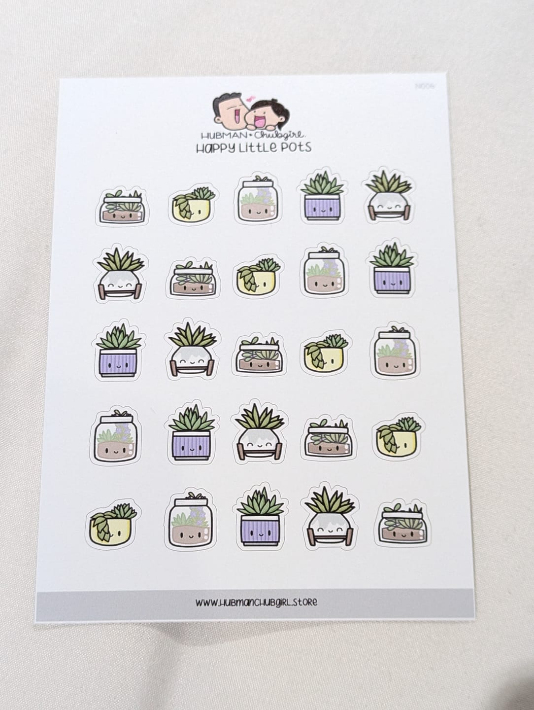 Customer photo review of Happy Little Pots Planner Stickers