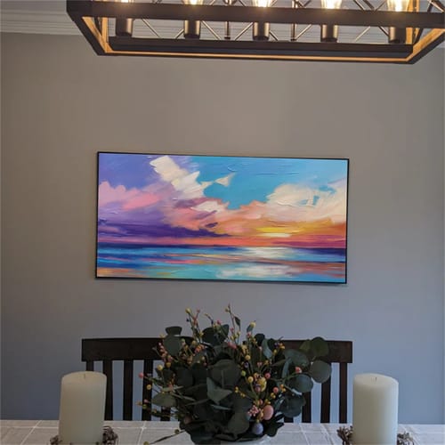 Customer photo review of Colorful Ocean Textured Painting Canvas #OP008