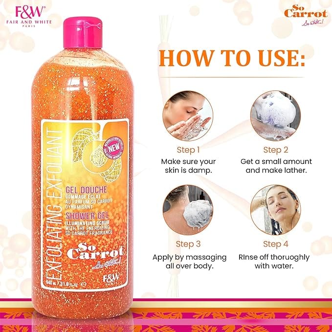 Customer photo review of Fair and White So Carrot Exfoliating Shower Gel 31.78 fl oz
