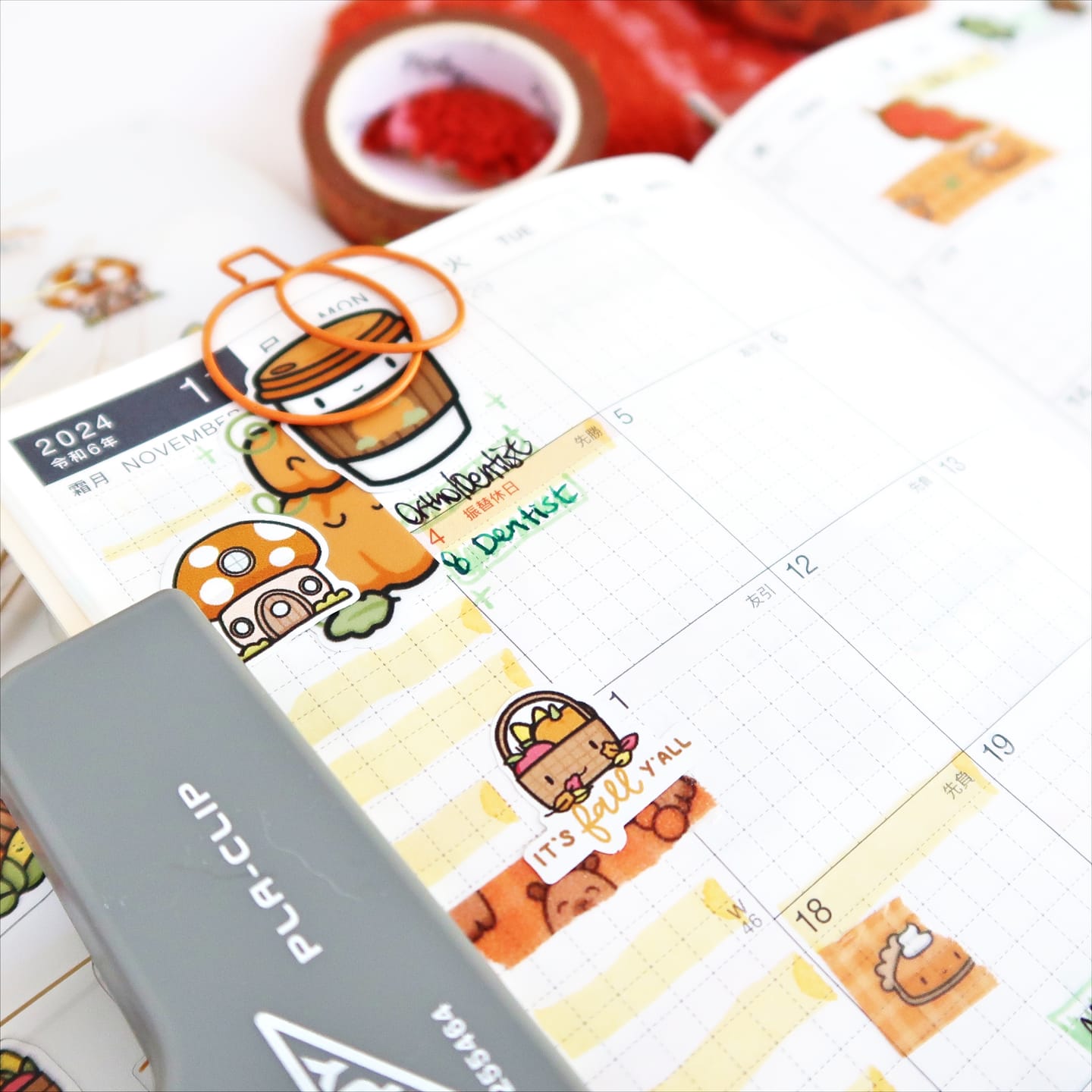 Customer photo review of Autumn Capybaras Washi Tapes (Set of 2)