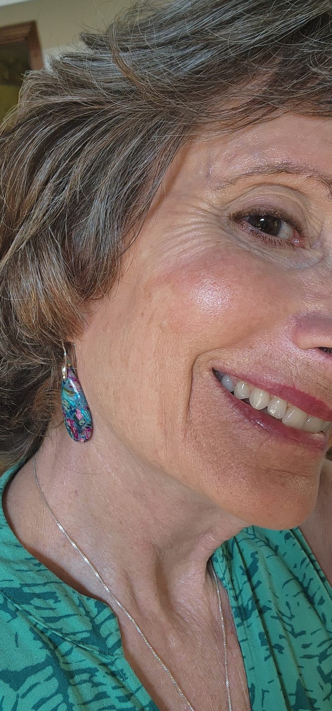 Customer photo review of Mystic Depths Jasper Dangle Earrings