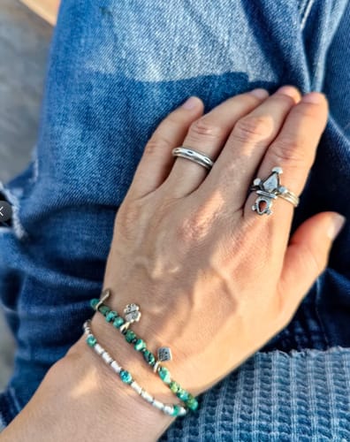 Customer photo review of Lucky Energy Turquoise Silver Bracelet
