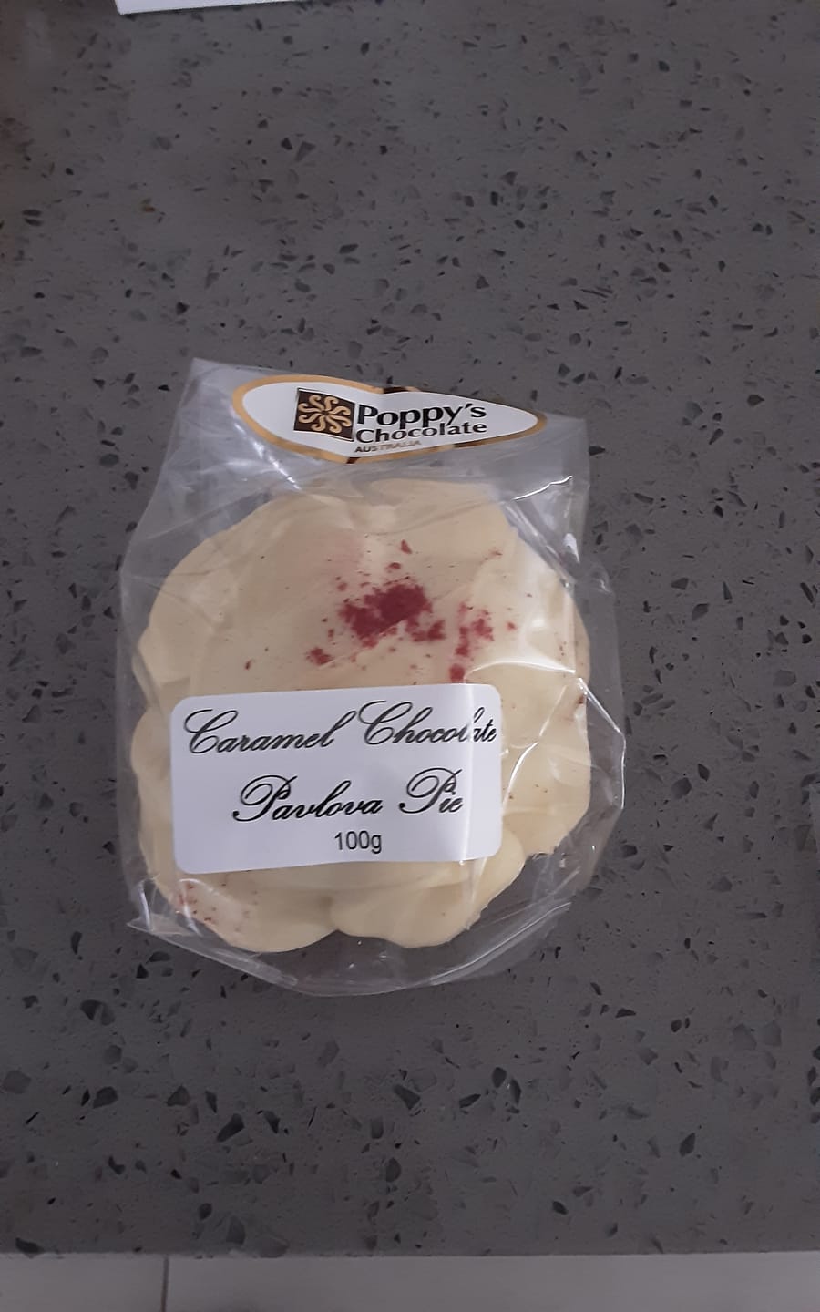 Customer photo review of Caramel Chocolate Pavlova Pie