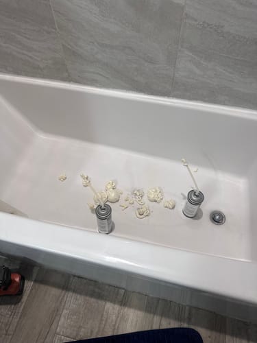 Customer photo review of Floor Crack Repair - Tub and Shower Repair Kit