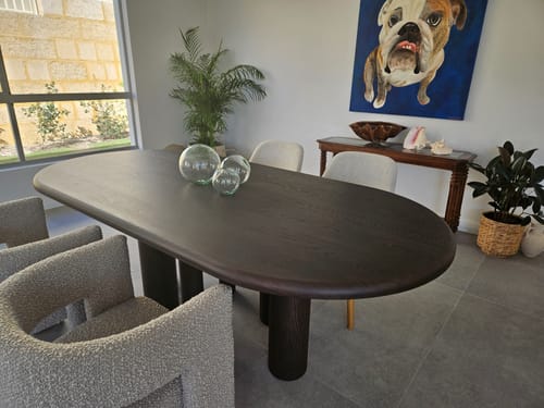 Customer photo review of Orion 220cm Dining Table in Dark Walnut