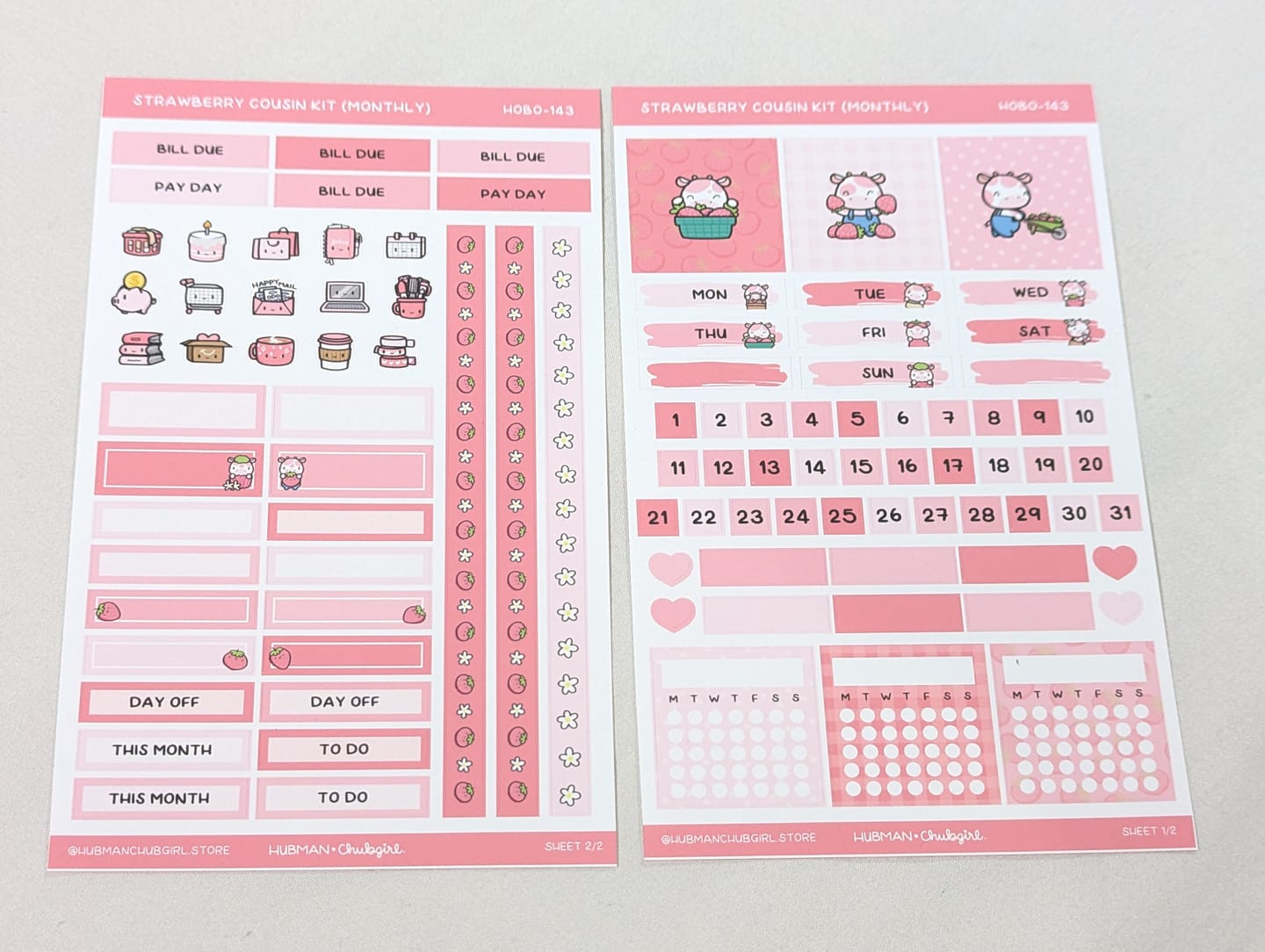 Customer photo review of Strawberry Harvest Theme Hobonichi Cousin Monthly Kit (Set of 2)