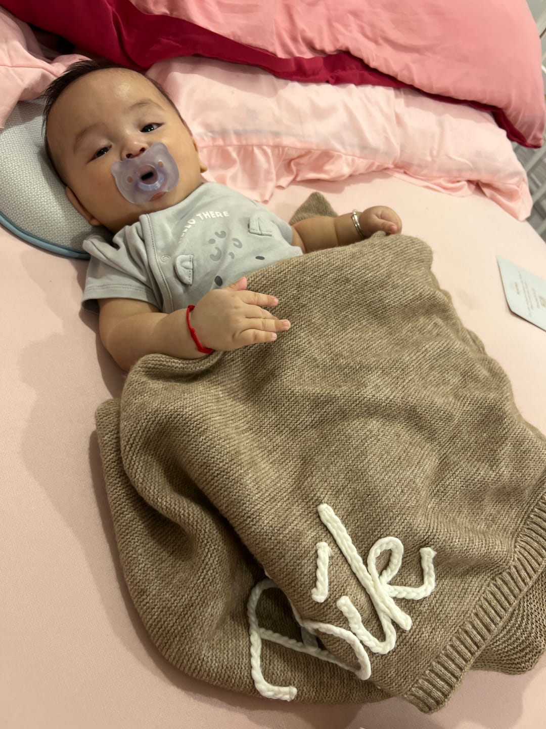 Customer photo review of Hand Knitted Personlized Blanket