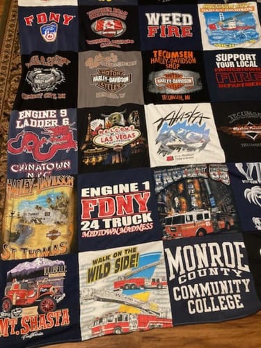 T-shirt quilt from monroe county community college by Mark from MI