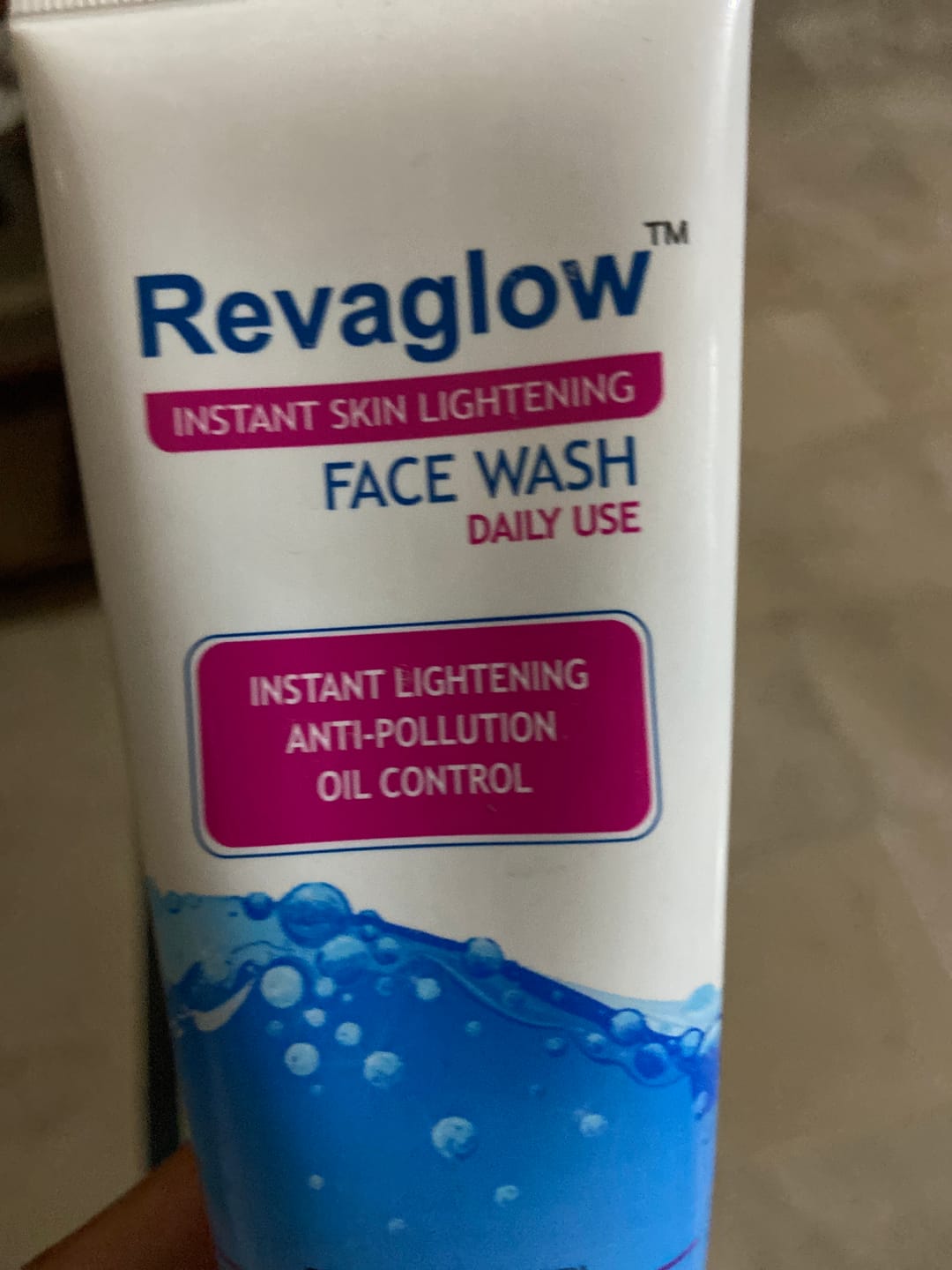 Customer photo review of Revaglow Instant Skin Lightening Face Wash