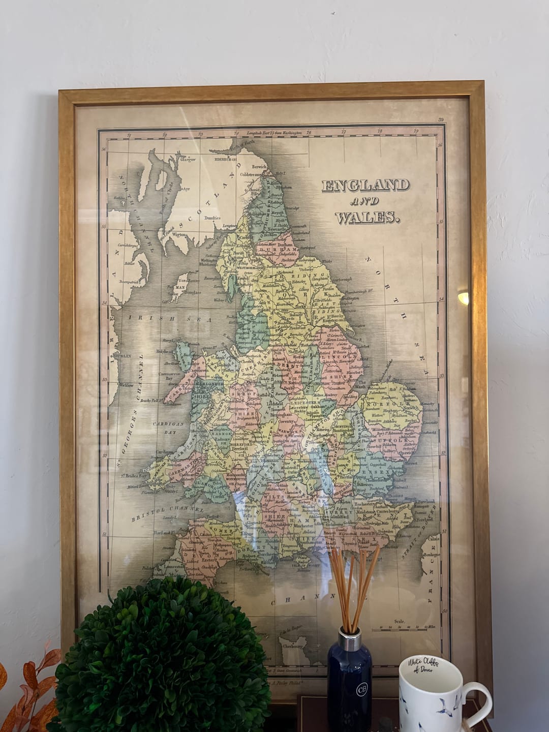 Customer photo review of Old Map of Counties in England & Wales, 1827 - Historic County Map - Westmoreland, Sussex, Rutland