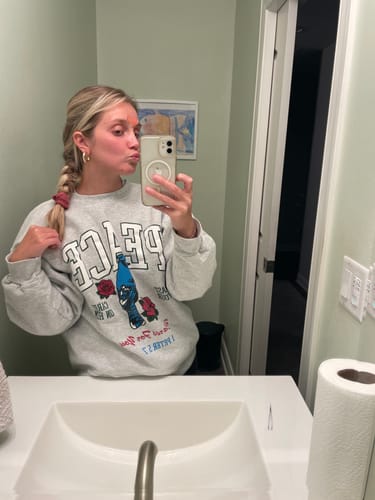 Customer photo review of Allie Hoop Clip On Earrings in Gold