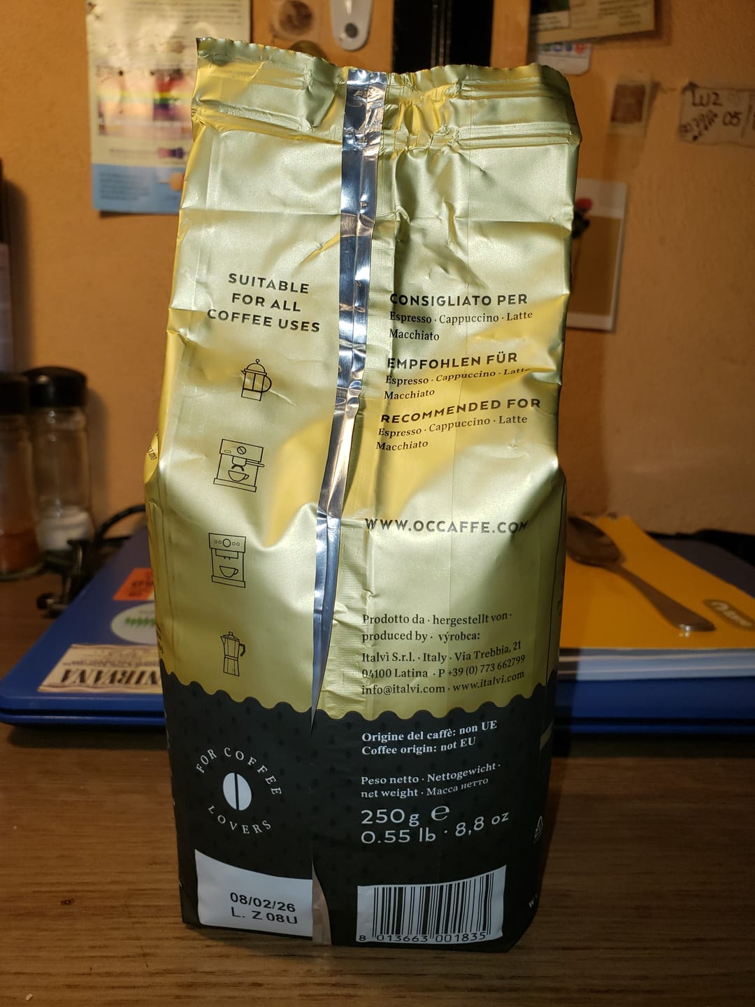 Customer photo review of Occaffe Grano Crema E Aroma 100% Arabica 250 Grs