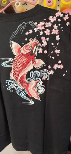 Customer photo review of Carp Embroidery T-shirt