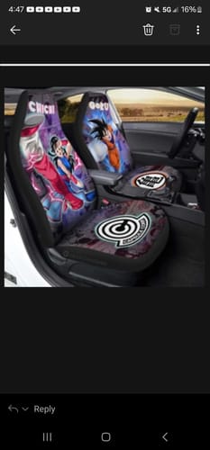 Customer photo review of Goku And Chichi Car Seat Covers Custom Galaxy Style Car Accessories