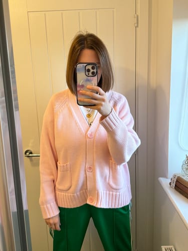 Customer photo review of The Staple Cardigan - Mallow