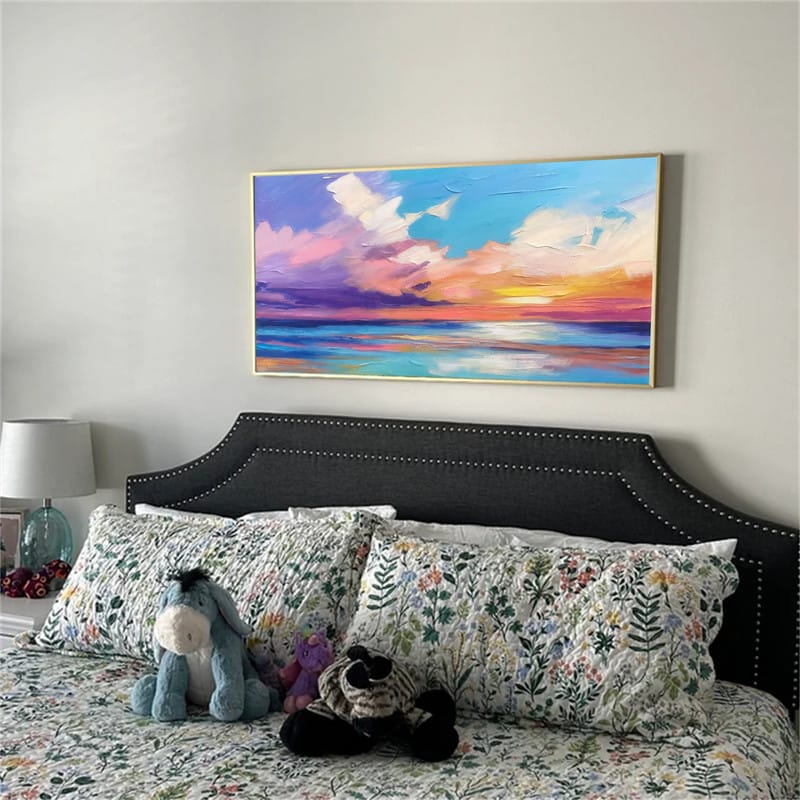 Customer photo review of Colorful Ocean Textured Painting Canvas #OP008